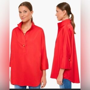 Tuckernuck Vibrant Red Willow Blouse EUC
